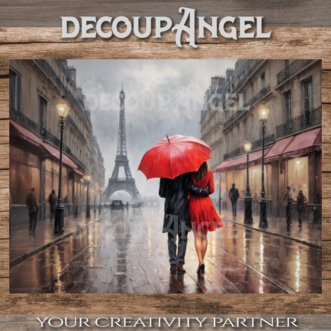 Papel De Seda Amor en París - Decoupage - (Subido por el creador)