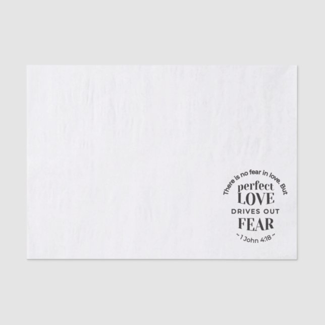 Papel De Seda Amor Eterno - 1 Juan 4:18 Escritura Cita Arte (Anverso)