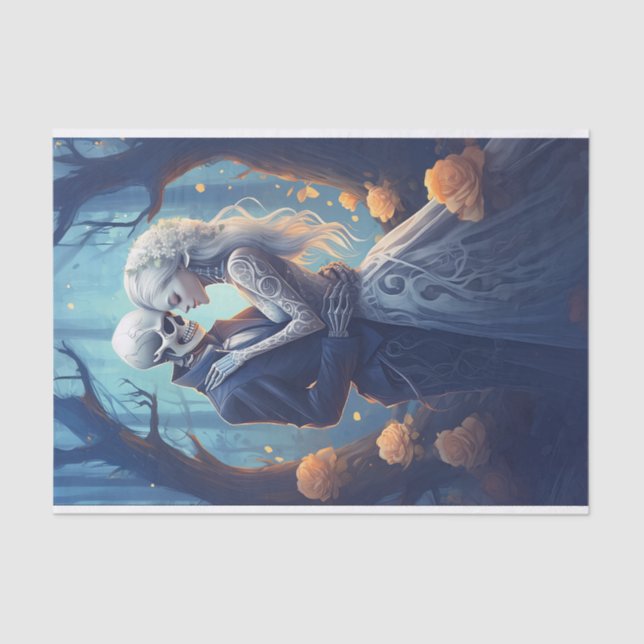 Papel De Seda Amor Eterno, Almas Inseparables, Amantes Góticos (Anverso)