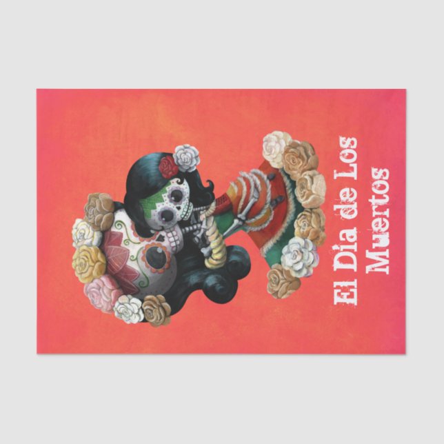 Papel De Seda Amor maternal esquelético mexicano (Anverso)