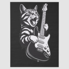 Papel De Seda Amor por Música Genial | Gato de Rock Tocando Guit