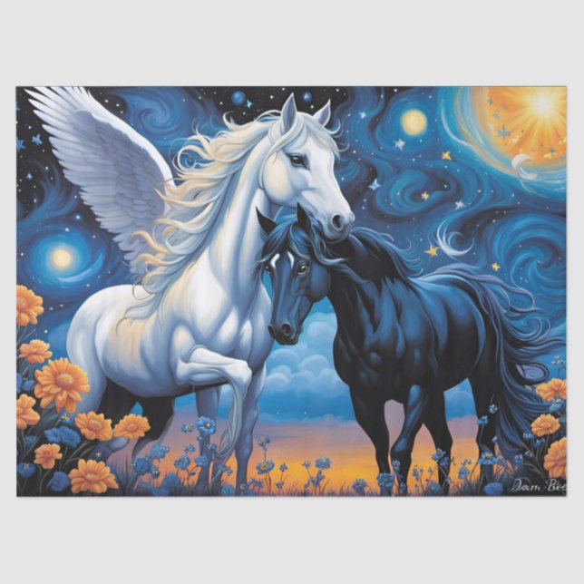 Papel De Seda amor prohibido pegasus y caballo (Anverso)
