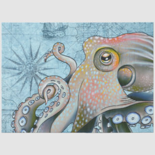 Papel De Seda Amortización de mapa de cosecha de octopus de arco