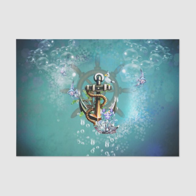 Papel De Seda Anchor with seagull and fish (Anverso)
