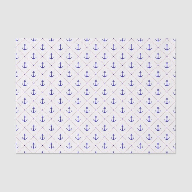 Papel De Seda Anclas alejadas del azul blanco rojo (Anverso)