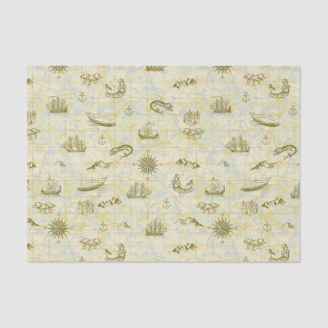 Papel De Seda Anclas antiguas náuticas de las naves de los (Anverso)