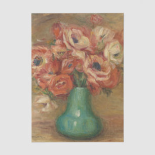 Papel De Seda Anémonas en un jarrón por Renoir