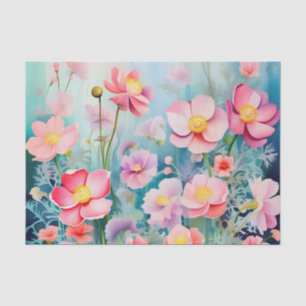 Papel De Seda Anemones florales subacuáticos vibrantes