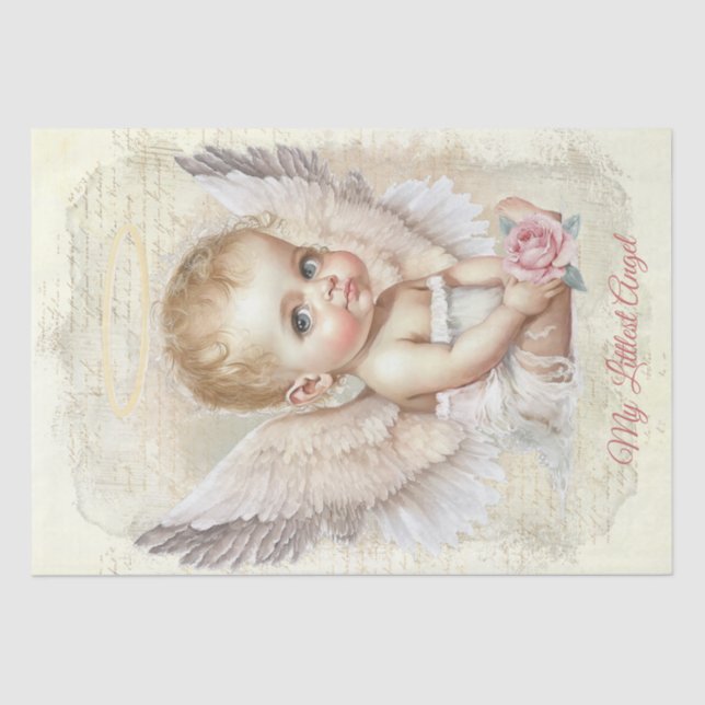 Papel De Seda Angel Baby "My Littlest Angel" Personalizado (Anverso)