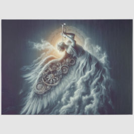 Papel De Seda Ángel celeste desmoronando con una trompeta