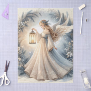 Papel De Seda Ángel Celestial de Invierno Farol de Paz