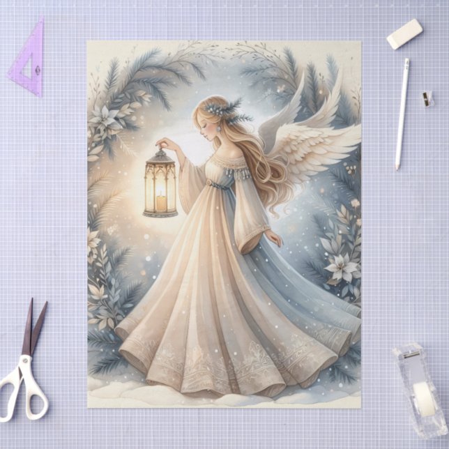 Papel De Seda Ángel Celestial de Invierno Farol de Paz (Artesanía)