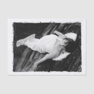 Papel De Seda Ángel Chica Arte Vintage Blanco Y Negro