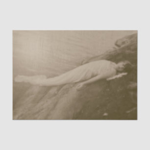 Papel De Seda Angel Chica Vintage Sepia Decoupage Arte Antiguo