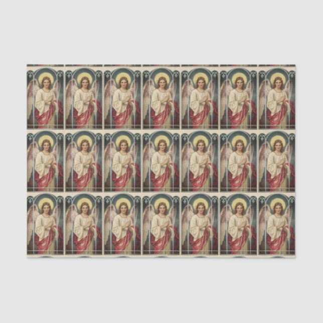 Papel De Seda Ángel con cinta rosa (Anverso)