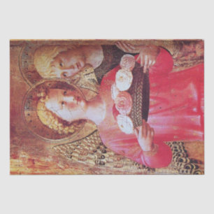 PAPEL DE SEDA ANGEL CON ROSAS Y ARCHANGEL GABRIEL