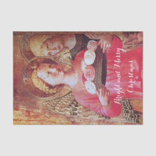 PAPEL DE SEDA ANGEL CON ROSAS Y ARCHANGEL GABRIEL