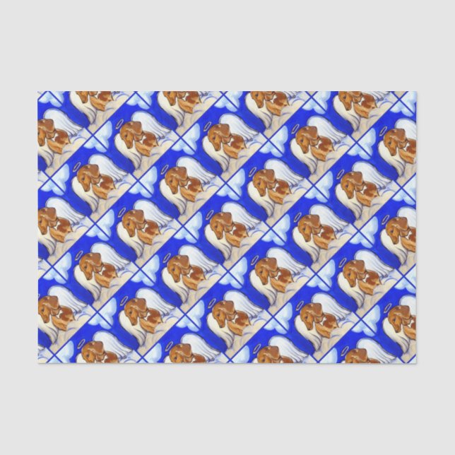 Papel De Seda Ángel Dachshund Rojo (Anverso)