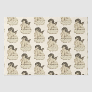 Papel De Seda Ángel de cherub beige puro en crema beige