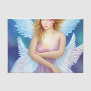 Papel De Seda Ángel de fantasía rosa y azul decoupage