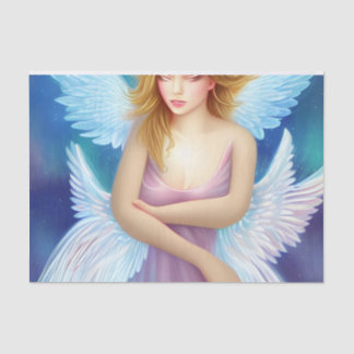 Papel De Seda Ángel de fantasía rosa y azul decoupage