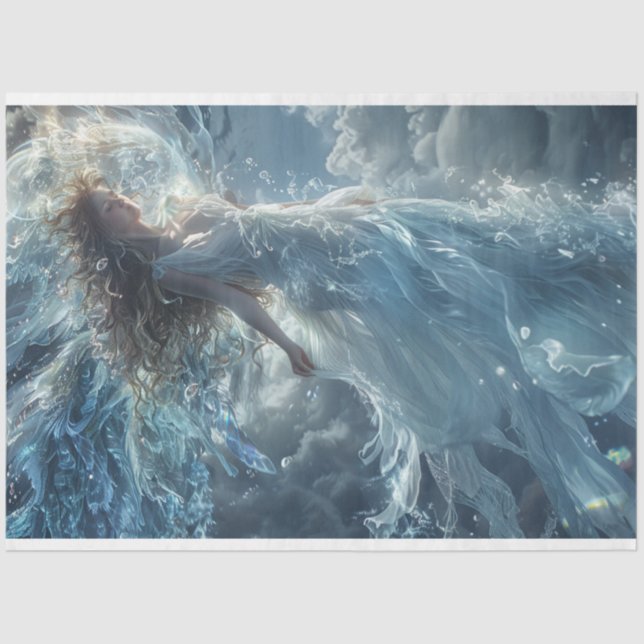 Papel De Seda Ángel de gracia ascendiendo a la desconchadura del (Anverso)