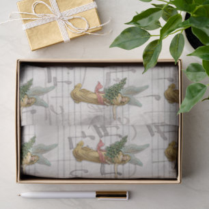 Papel De Seda Ángel de Navidad Árbol Antiguo Victoriano Cristian