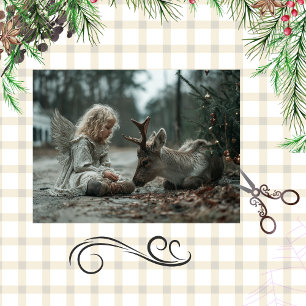 Papel De Seda Ángel de Navidad Decoupage Camino Rural 