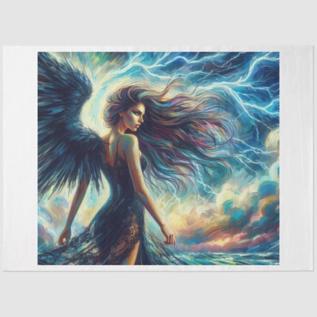 Papel De Seda Ángel de tormenta oscura (Anverso)