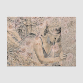 Papel De Seda Angel Elegant Boho Floral Antique Sepia