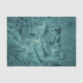 Papel De Seda Ángel Elegante Antígono Verde azulado Celestial