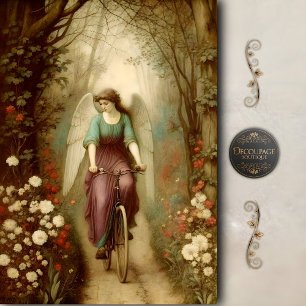 Papel De Seda Ángel en Arte de Jardín Antiguo de Decoupage de Bi
