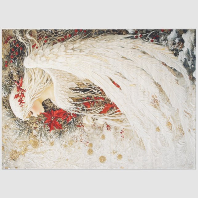 Papel De Seda Ángel en el árbol (Anverso)