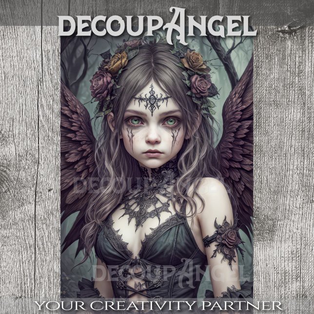 Papel De Seda Ángel gótico: Lily - Decoupage - (Subido por el creador)