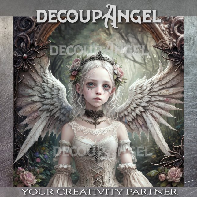 Papel De Seda Ángel gótico: Lise - Decoupage - (Subido por el creador)