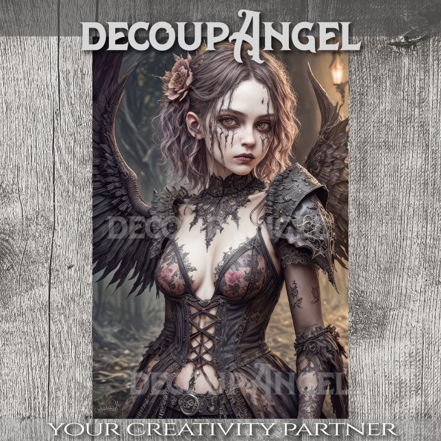 Papel De Seda Ángel gótico: Michelle - Decoupage - (Subido por el creador)