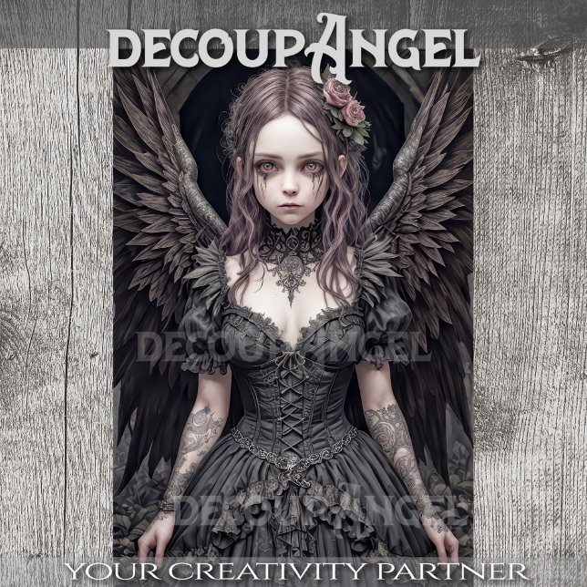 Papel De Seda Ángel gótico: Sophia - Decoupage - (Subido por el creador)