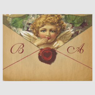 Papel De Seda ANGEL HEART RED WAX SEAL PARCHE Monograma