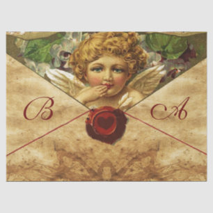 Papel De Seda ANGEL HEART RED WAX SEAL PARCHE Monograma