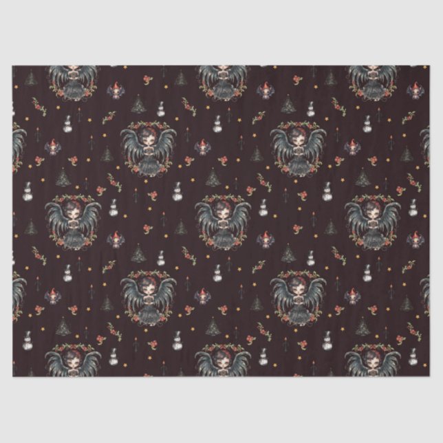 Papel De Seda Ángel Navidades góticos oscuros (Anverso)