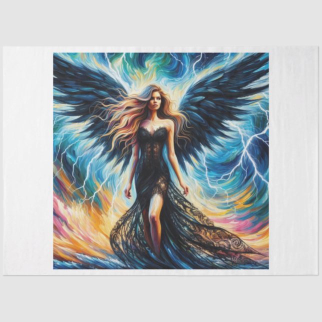 Papel De Seda Ángel oscuro 4 (Anverso)