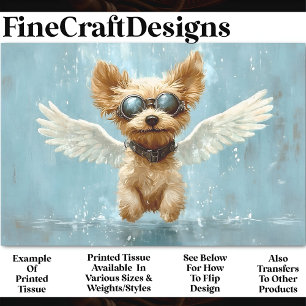 Papel De Seda Ángel Perro Steampunk Lindo Con Alas AV9 Decoupage