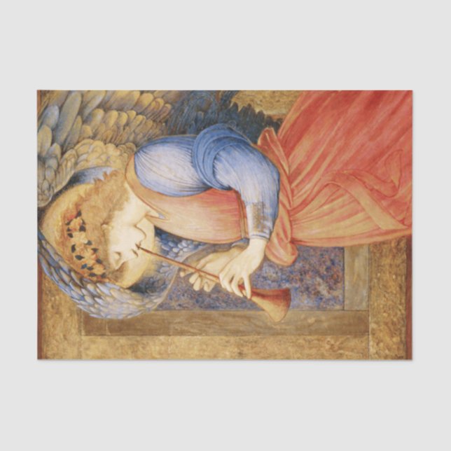Papel De Seda Angel Playing a Flageolet (de Edward Burne-Jones) (Anverso)