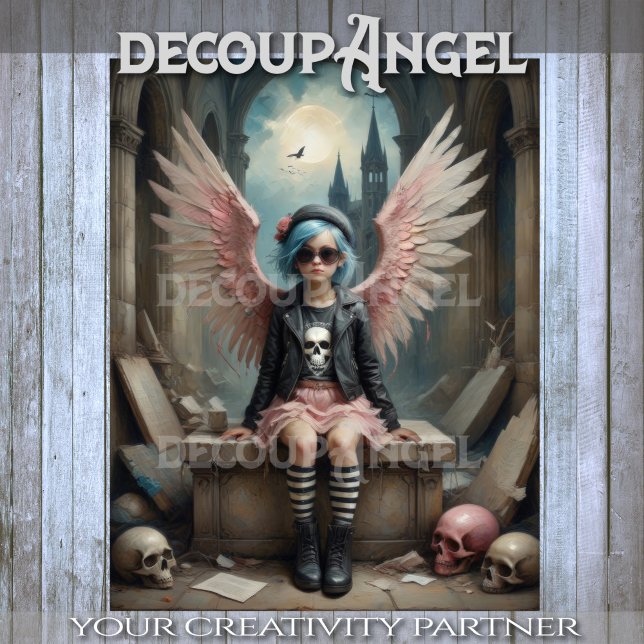 Papel De Seda Ángel Punk en Decoupage de Rayas (Subido por el creador)