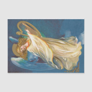 Papel De Seda Ángel que juega música en una arpa