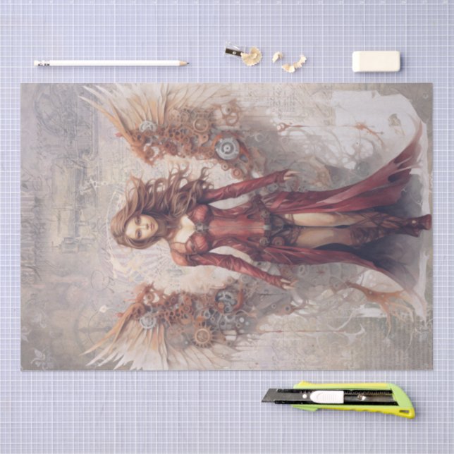 Papel De Seda Ángel Steampunk (Artesanía)