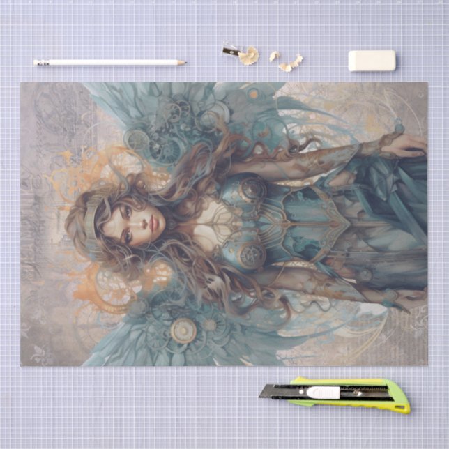 Papel De Seda Ángel Steampunk (Artesanía)