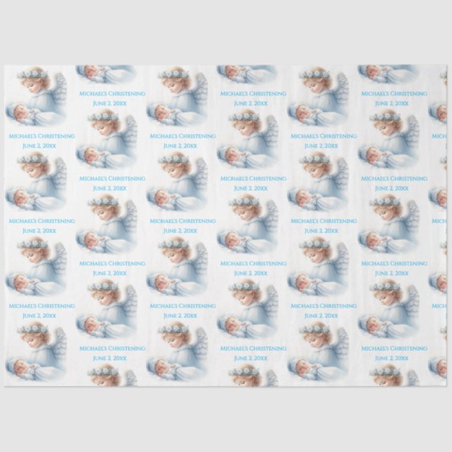 Papel De Seda Ángel vigila el bautismo de bebé (Anverso)