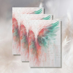 Papel De Seda Ángel Wing Ethereal Resumen Impresionismo Rosa