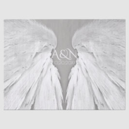 Papel De Seda ANGEL WINGS Bodas Iniciales Elegante Gris